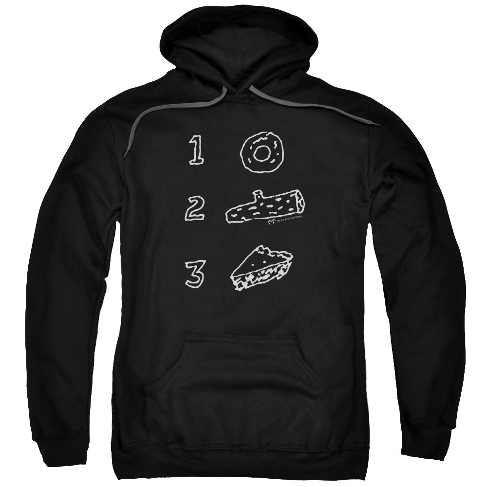 TWIN PEAKS/PIE LOG DONUT - ADULT PULLOVER HOODIE - BLACK