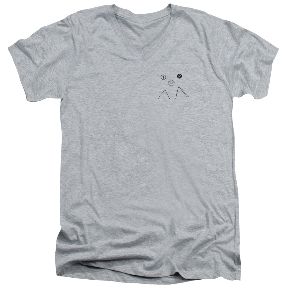 TWIN PEAKS/PEAK DONUT - S/S ADULT V-NECK 30/1 - ATHLETIC HEATHER