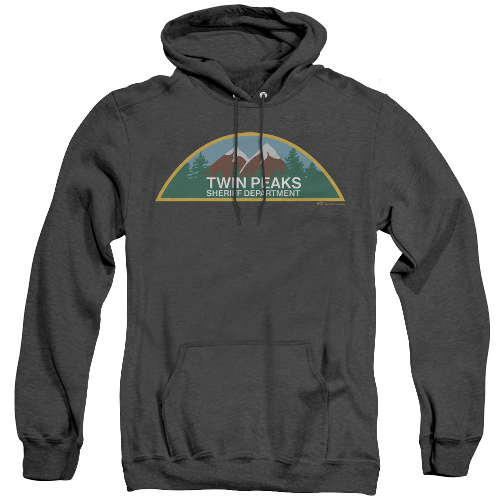 TWIN PEAKS/SHERIFF DEPARTMENT - ADULT HEATHER HOODIE - BLACK