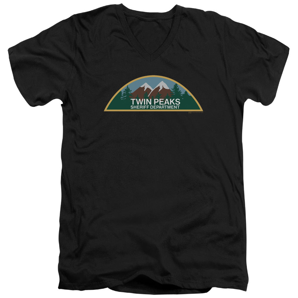 TWIN PEAKS/SHERIFF DEPARTMENT - S/S ADULT V-NECK 30/1 - BLACK