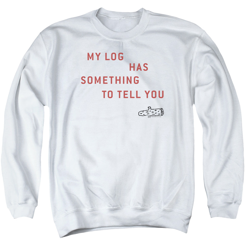 TWIN PEAKS/MY LOG - ADULT CREWNECK SWEATSHIRT - WHITE