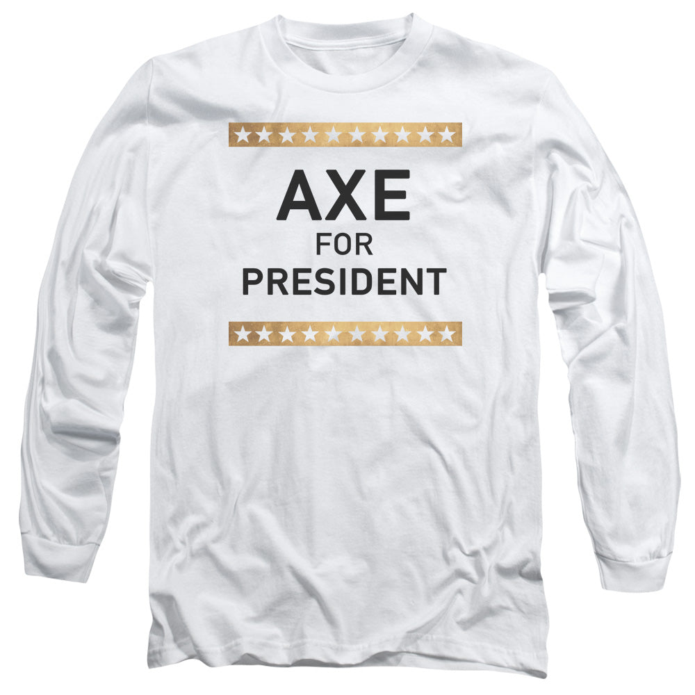 BILLIONS/AXE FOR PRESIDENT -  L/S ADULT 18/1  - WHITE