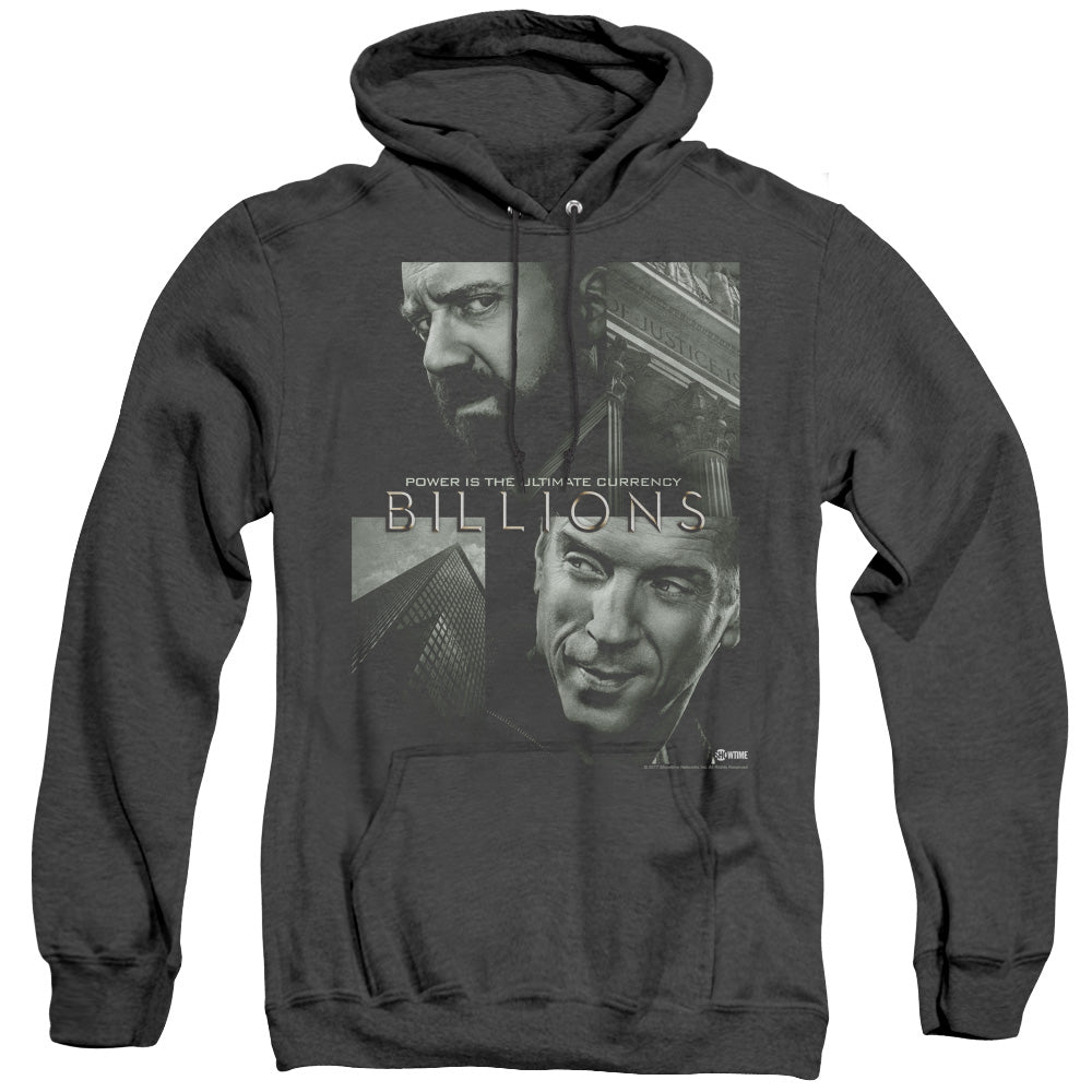 BILLIONS/CURRENCY POSTER - ADULT HEATHER HOODIE - BLACK