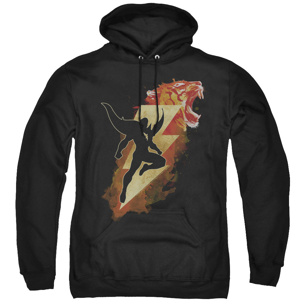 SHAZAM MOVIE/TIGER BOLT - ADULT PULLOVER HOODIE - BLACK