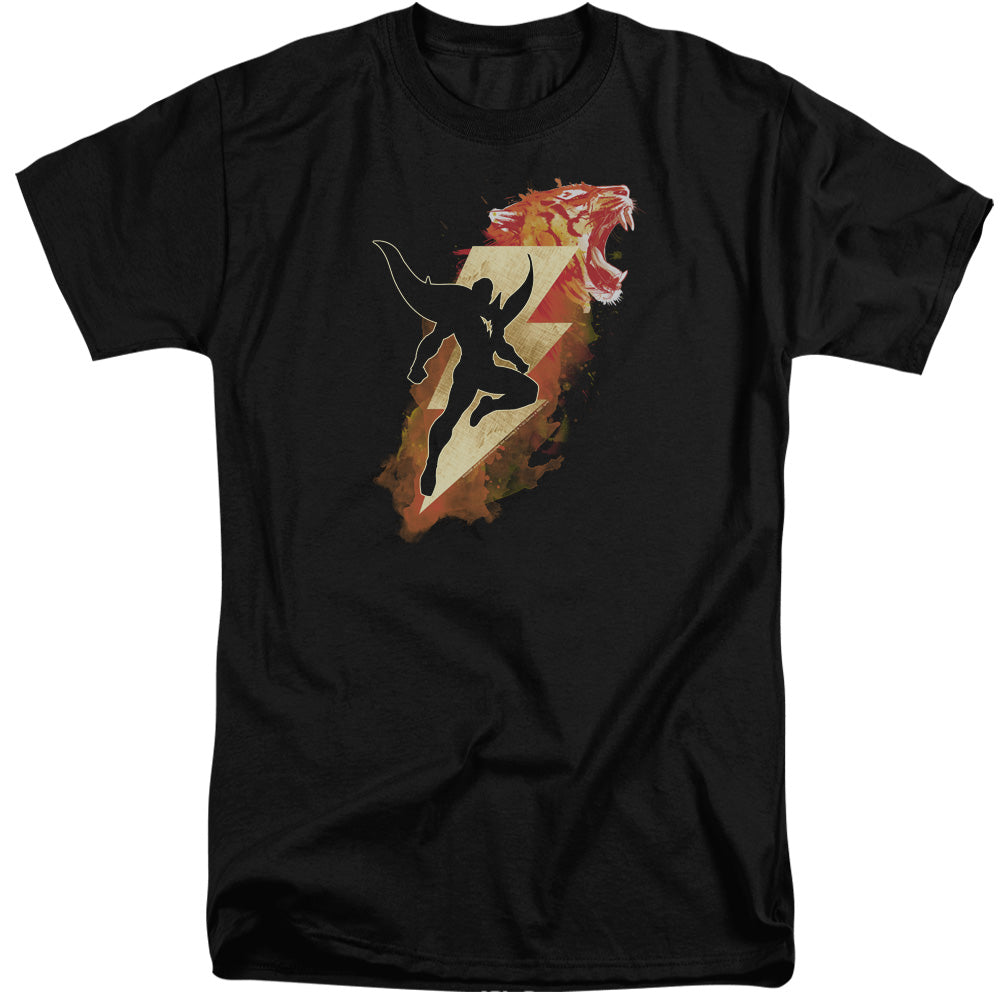 SHAZAM MOVIE/TIGER BOLT - S/S ADULT TALL 18/1 - BLACK