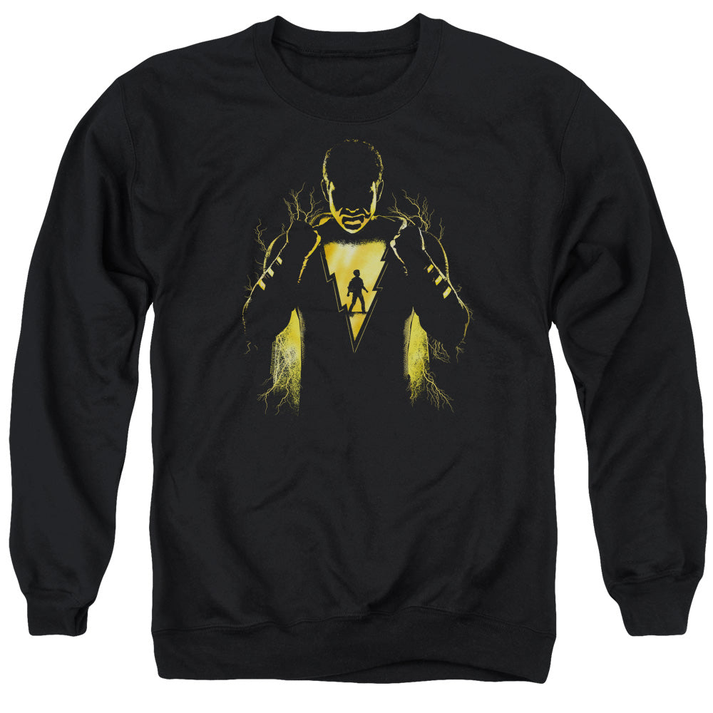 SHAZAM MOVIE/WHATS INSIDE - ADULT CREWNECK SWEATSHIRT - BLACK