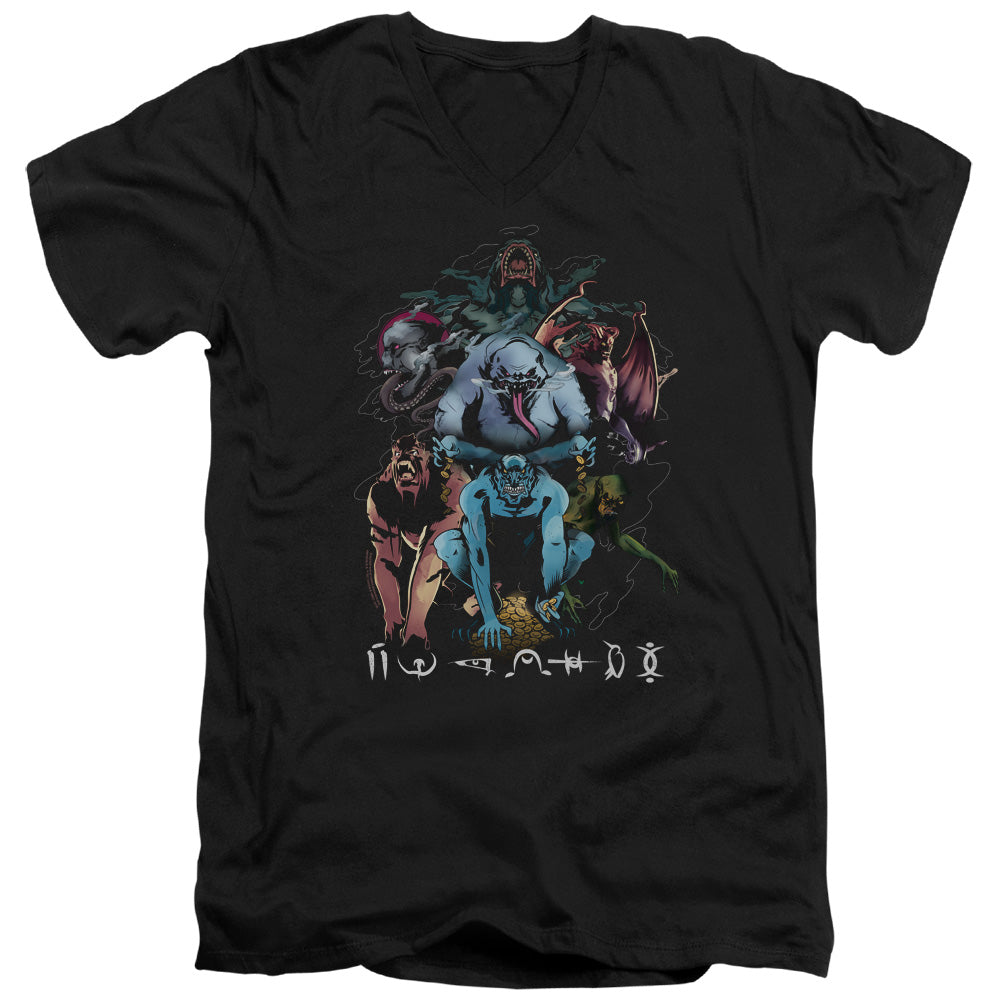 SHAZAM MOVIE/SINS - S/S ADULT V-NECK 30/1 - BLACK