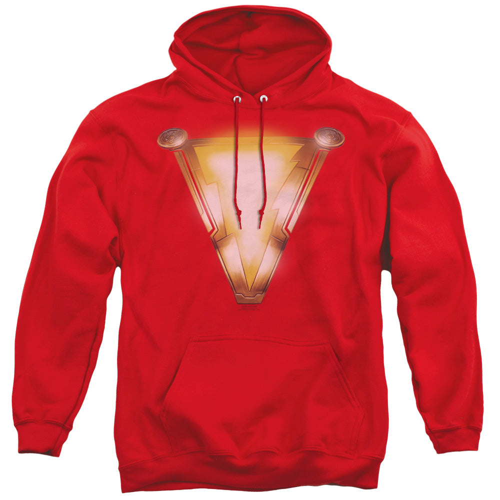 SHAZAM MOVIE/BOLT - ADULT PULLOVER HOODIE - RED