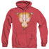 SHAZAM MOVIE/BOLT - ADULT HEATHER HOODIE - RED