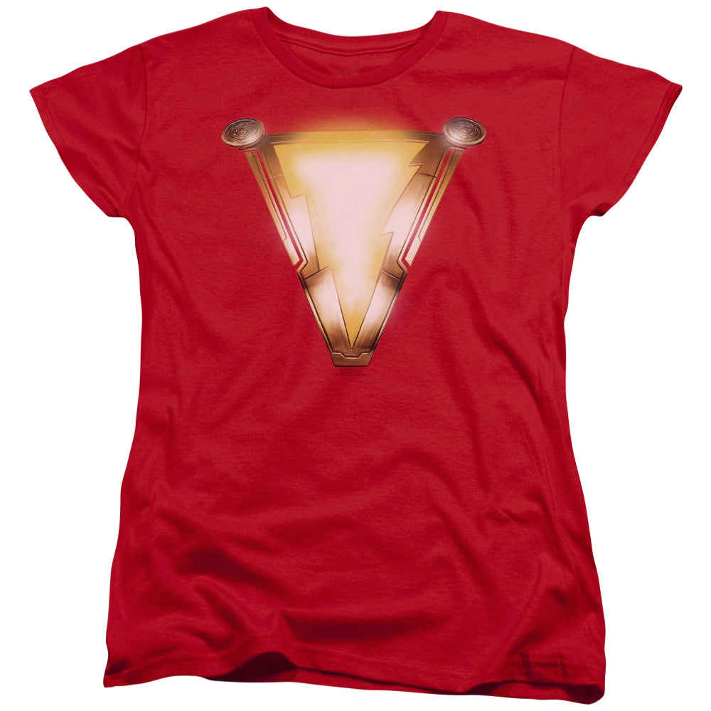 SHAZAM MOVIE/BOLT - S/S WOMENS TEE - RED