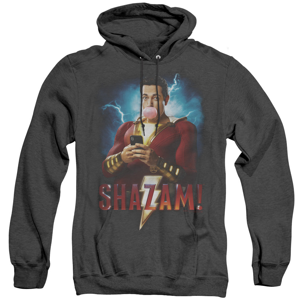 SHAZAM MOVIE/BLOWING UP - ADULT HEATHER HOODIE - BLACK