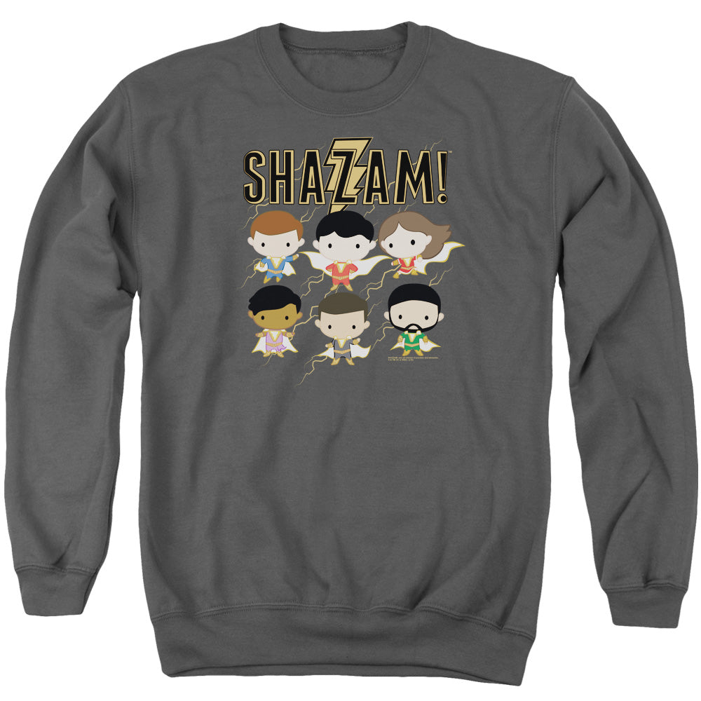 SHAZAM MOVIE/CHIBI GROUP - ADULT CREWNECK SWEATSHIRT - CHARCOAL