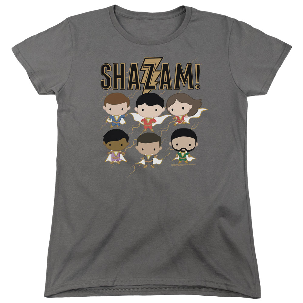 SHAZAM MOVIE/CHIBI GROUP - S/S WOMENS TEE - CHARCOAL
