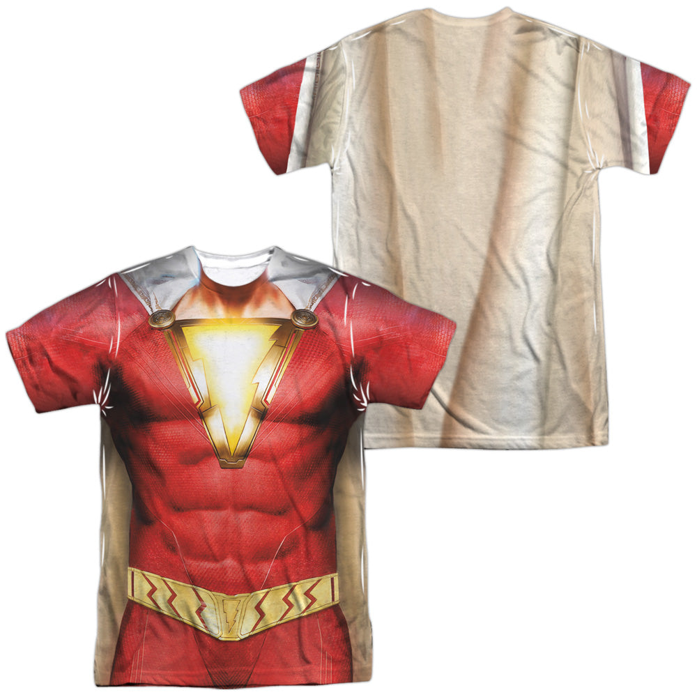 SHAZAM MOVIE/SHAZAM UNIFORM (FRONT/BACK PRINT) - S/S ADULT POLY CREW - MULTI
