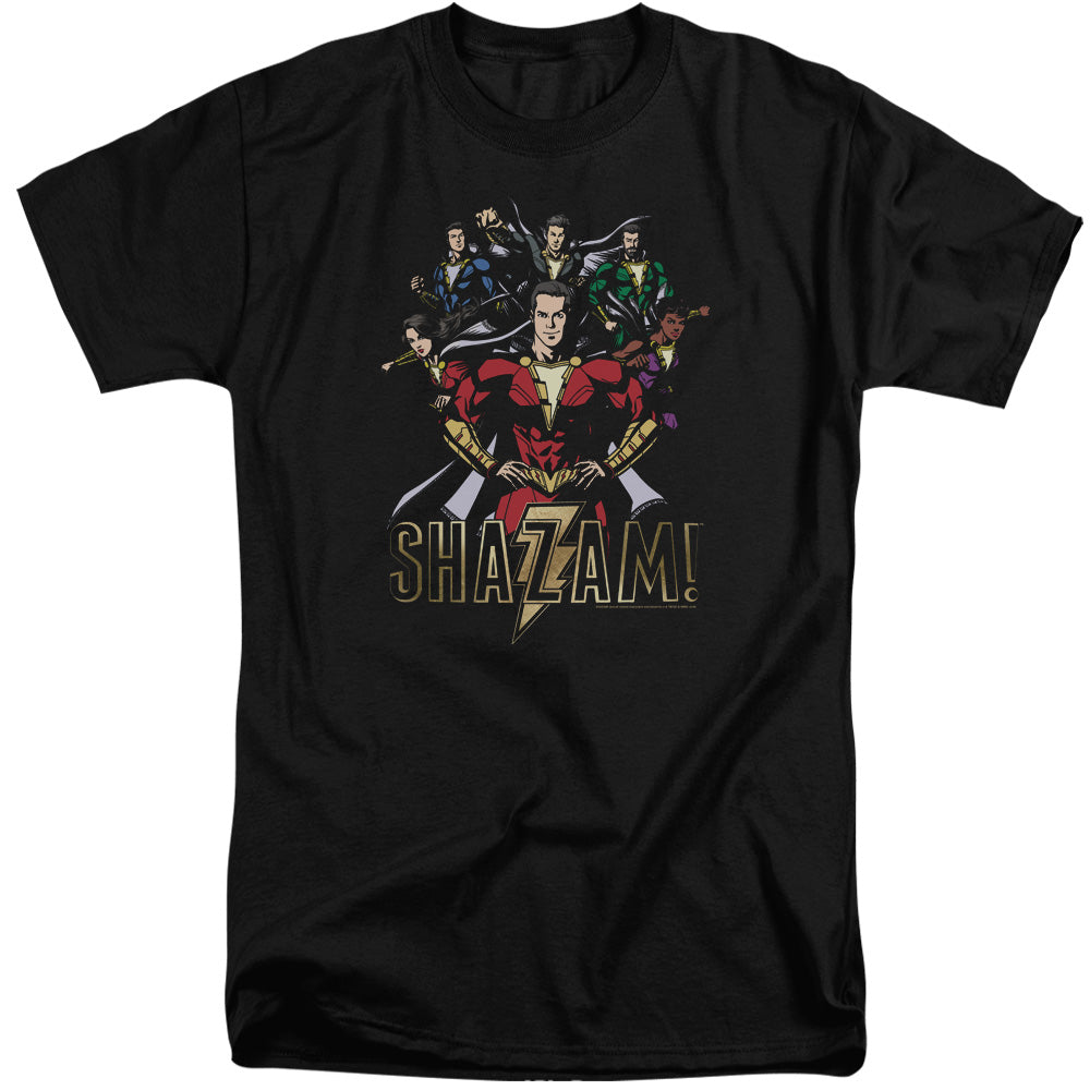 SHAZAM MOVIE/GROUP OF HEROES - S/S ADULT TALL 18/1 - BLACK