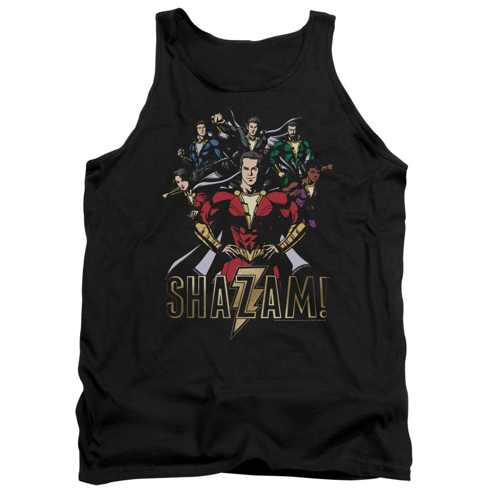 SHAZAM MOVIE/GROUP OF HEROES - ADULT TANK - BLACK