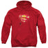 SUPERMAN/SUPER MECH SHIELD - ADULT PULLOVER HOODIE - RED