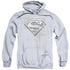 SUPERMAN/RIVETED METAL - ADULT PULLOVER HOODIE - ATHLETIC HEATHER
