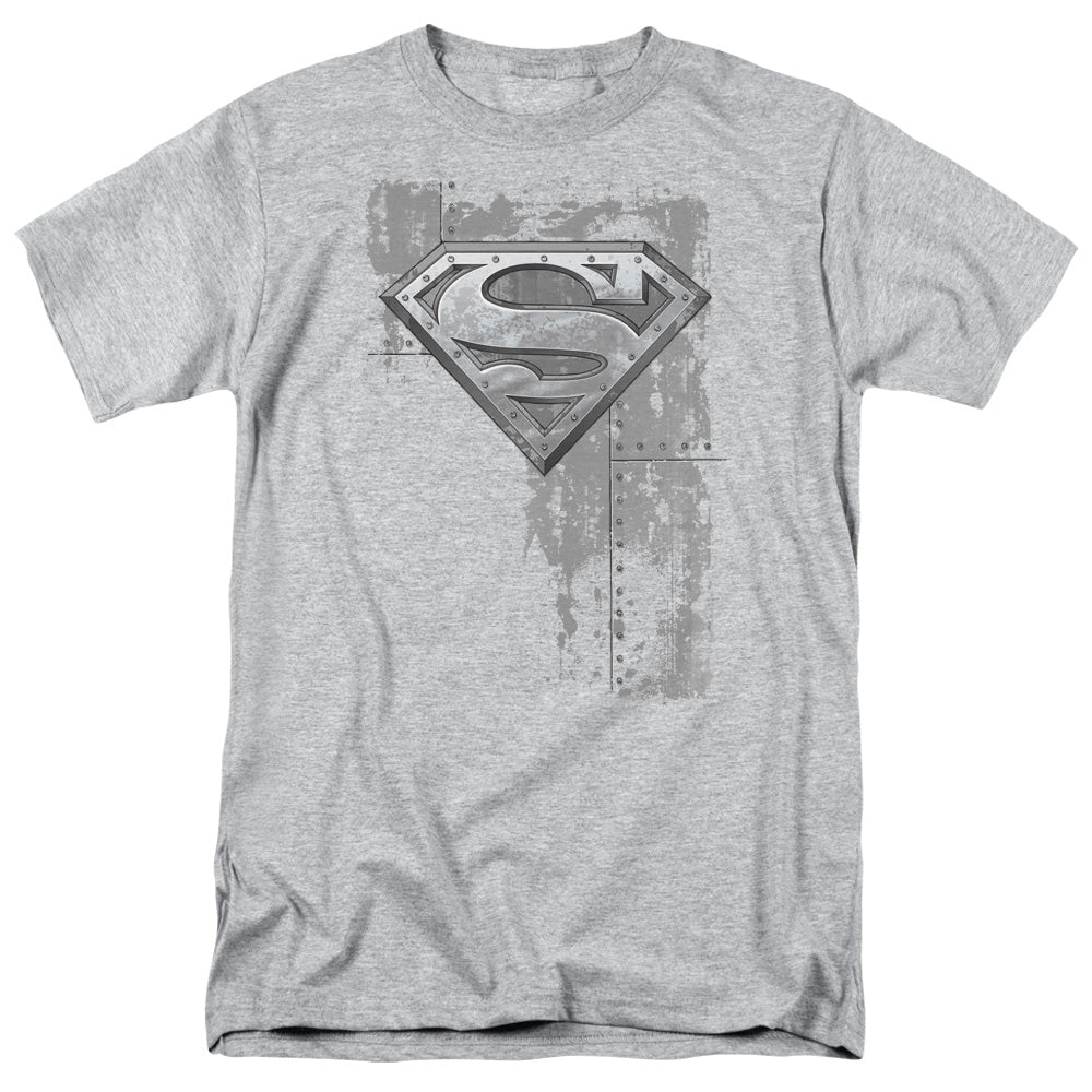 SUPERMAN/RIVETED METAL - S/S ADULT 18/1 - ATHLETIC HEATHER