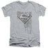 SUPERMAN/RIVETED METAL - S/S ADULT V-NECK 30/1 - ATHLETIC HEATHER
