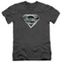 SUPERMAN/CIRCUITRY LOGO - S/S ADULT V-NECK 30/1 - CHARCOAL