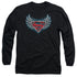 SUPERMAN/STEEL WINGS LOGO - L/S ADULT 18/1 - BLACK