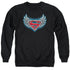 SUPERMAN/STEEL WINGS LOGO - ADULT CREWNECK SWEATSHIRT - BLACK