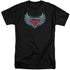 SUPERMAN/STEEL WINGS LOGO - S/S ADULT TALL 18/1 - BLACK