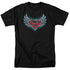 SUPERMAN/STEEL WINGS LOGO - S/S ADULT 18/1 - BLACK