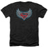 SUPERMAN/STEEL WINGS LOGO - ADULT HEATHER - BLACK
