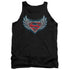 SUPERMAN/STEEL WINGS LOGO - ADULT TANK - BLACK