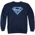 SUPERMAN/CYBER SHIELD - ADULT CREWNECK SWEATSHIRT - NAVY
