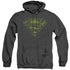 SUPERMAN/CIRCUITS SHIELD - ADULT HEATHER HOODIE - BLACK
