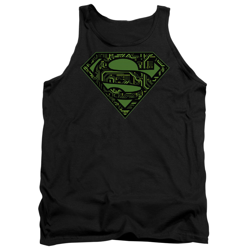 SUPERMAN/CIRCUITS SHIELD - ADULT TANK - BLACK