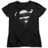 SUPERMAN/DRIPPING SHIELD - S/S WOMENS TEE - BLACK
