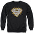 SUPERMAN/STEEL FIRE SHIELD - ADULT CREWNECK SWEATSHIRT - BLACK