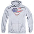 SUPERMAN/ALL - ADULT PULLOVER HOODIE - ATHLETIC HEATHER