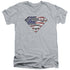 SUPERMAN/ALL - S/S ADULT V-NECK 30/1 - ATHLETIC HEATHER