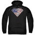 SUPERMAN/ALL AMERICAN SHIELD - ADULT PULLOVER HOODIE - BLACK