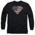 SUPERMAN/ALL AMERICAN SHIELD -  L/S ADULT 18/1  - BLACK