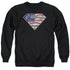 SUPERMAN/ALL AMERICAN SHIELD - ADULT CREWNECK SWEATSHIRT - BLACK
