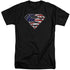 SUPERMAN/ALL AMERICAN SHIELD - S/S ADULT TALL 18/1 - BLACK