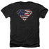 SUPERMAN/ALL AMERICAN SHIELD - ADULT HEATHER - BLACK