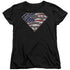 SUPERMAN/ALL AMERICAN SHIELD - S/S WOMENS TEE - BLACK