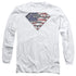 SUPERMAN/ALL AMERICAN SHIELD -  L/S ADULT 18/1  - WHITE