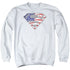 SUPERMAN/ALL AMERICAN SHIELD - ADULT CREWNECK SWEATSHIRT - WHITE