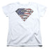 SUPERMAN/ALL AMERICAN SHIELD - S/S WOMENS TEE - WHITE