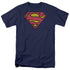 SUPERMAN/DISTRESSED SHIELD - S/S ADULT 18/1 - NAVY