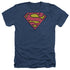 SUPERMAN/DISTRESSED SHIELD - ADULT HEATHER - NAVY