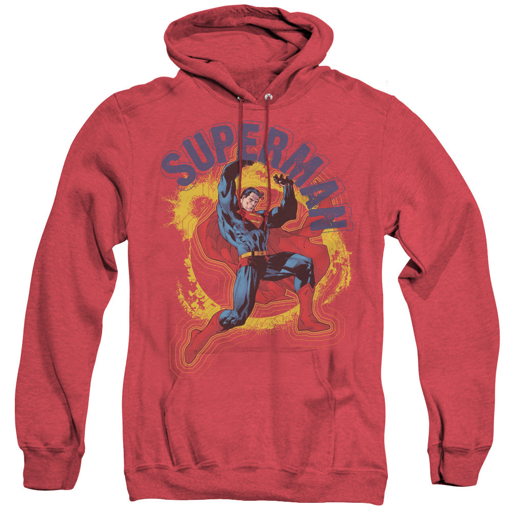 SUPERMAN/A NAME TO UPHOLD - ADULT HEATHER HOODIE - RED